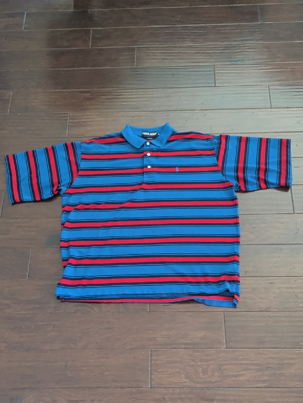 Vintage 90s Polo Golf Ralph Lauren Striped Polo Shirt Size XL Made In Canada